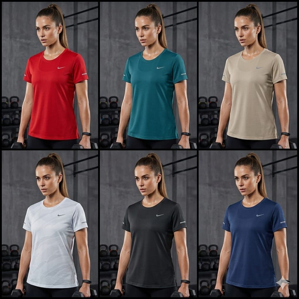 Nike Premium Quality Fourway Lycra Active Wear Round Neck Half Sleeve Men's T-shirt - 68 Pc
