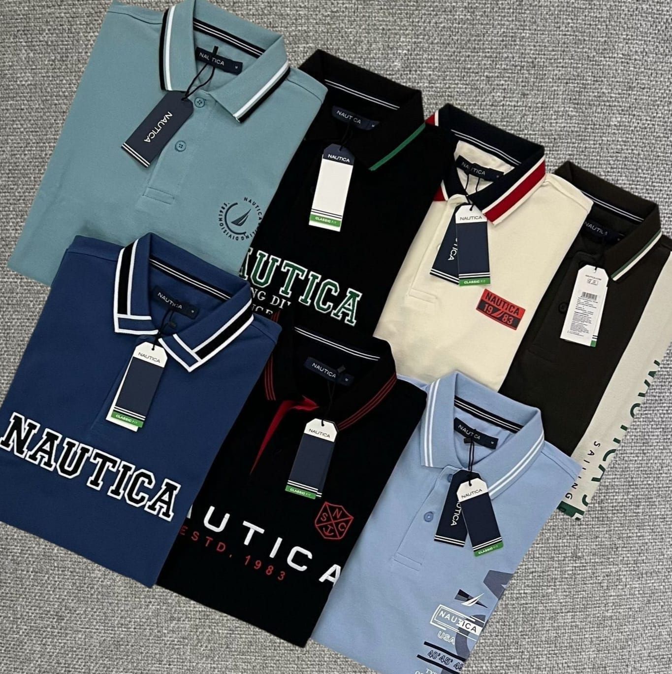​Nautica Premium Quality Cotton Collar Neck Half Sleeve Men's T-Shirt - 52 Pc