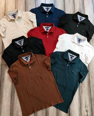 Tommy Premium Quality Collar Neck Half Sleeve Men's T-shirt - 68 Pc