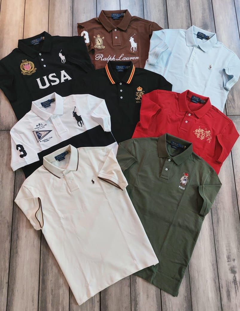 Ralph Lauren Premium Quality Collar Neck Half Sleeve Men's T-shirt - 60 Pc