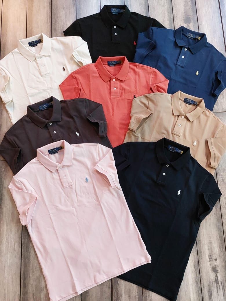 Ralph Lauren Premium Quality Collar Neck Half Sleeve Men's T-Shirt - 60 Pc
