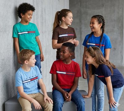Tommy Hilfiger ( Unisex ) Premium Quality Cotton Round Neck Half Sleeve Kids T-Shirt  - 43 Pc