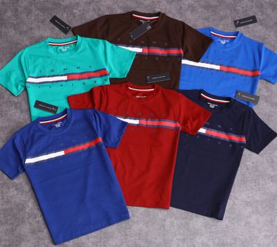Tommy Hilfiger ( Unisex ) Premium Quality Cotton Round Neck Half Sleeve Kids T-Shirt  - 43 Pc