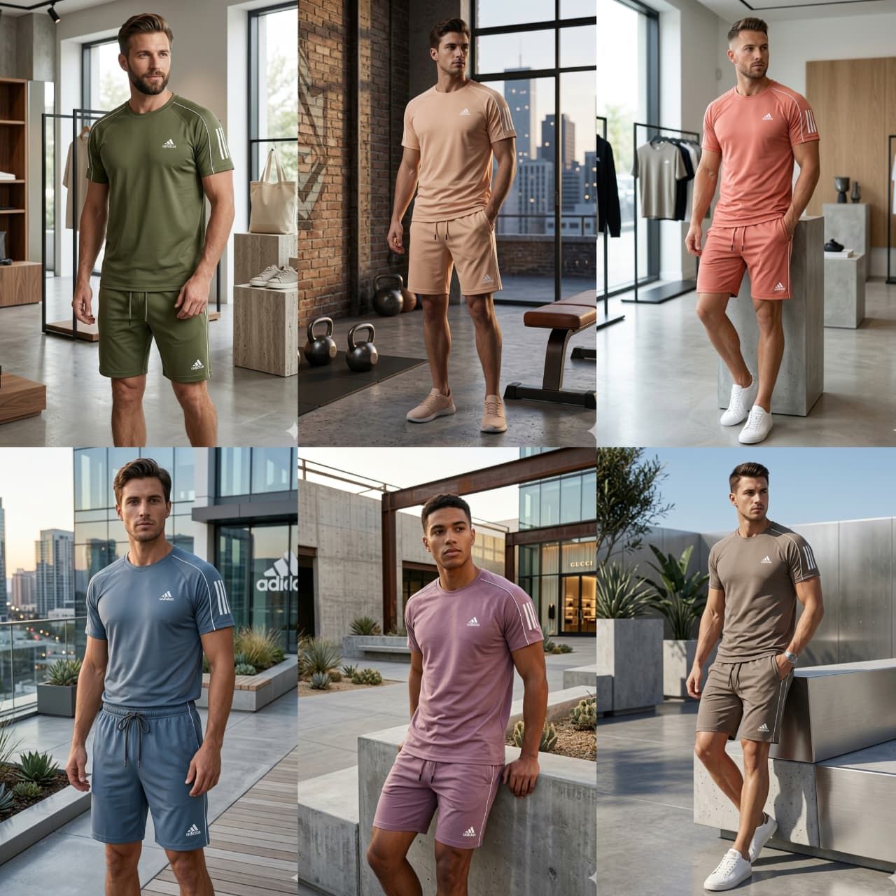 Adidas Premium Quality Round Neck Half Sleeve T-Shirt &amp; Shorts Men's Co-ord Set - 25 Set