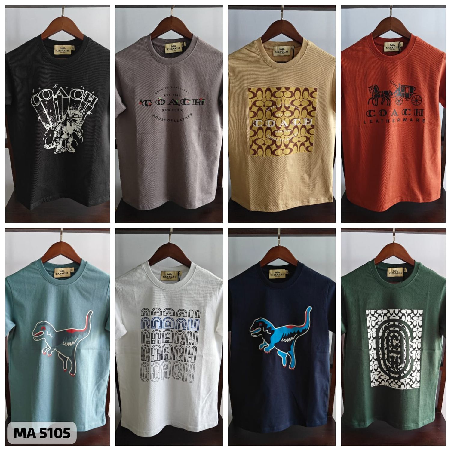 Coach Premium Quality Round Neck Half Sleeve Men's T-shirt - 72 Pc