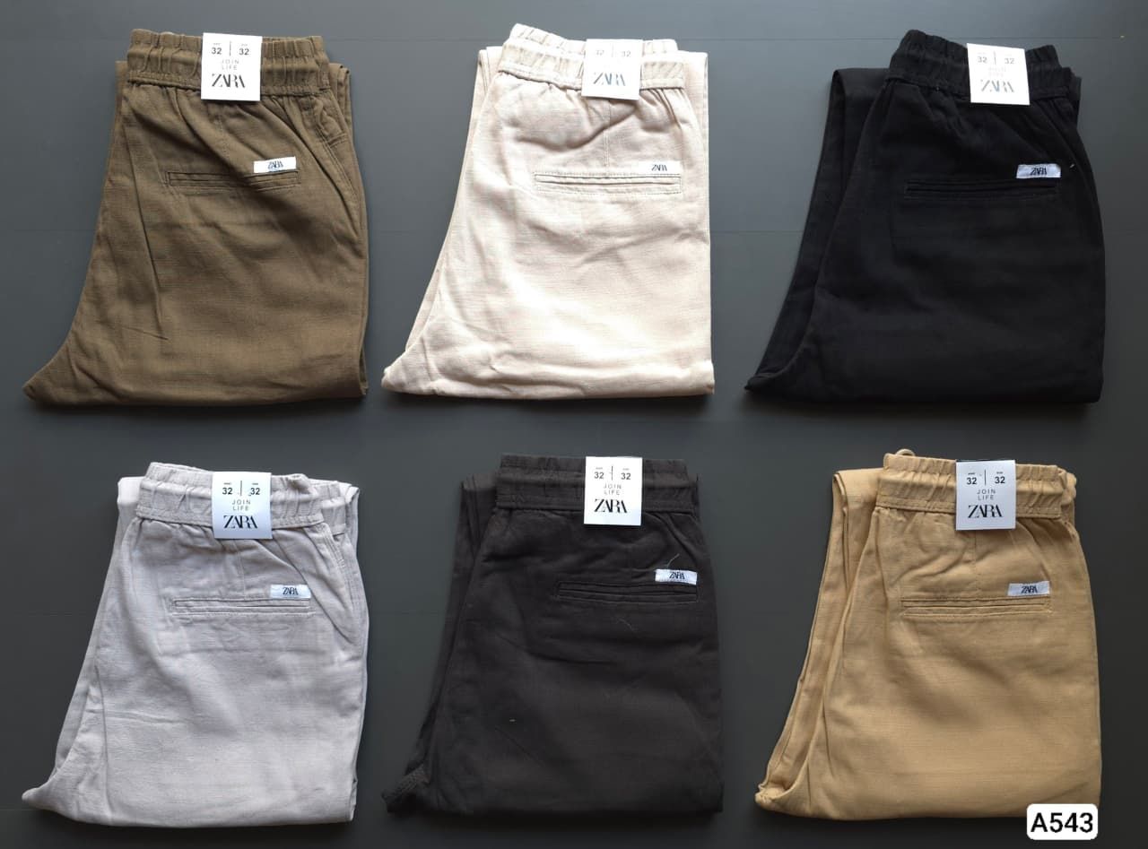 Zara Premium Quality Regular Fit Linen Men's Joggers - 38 Pc