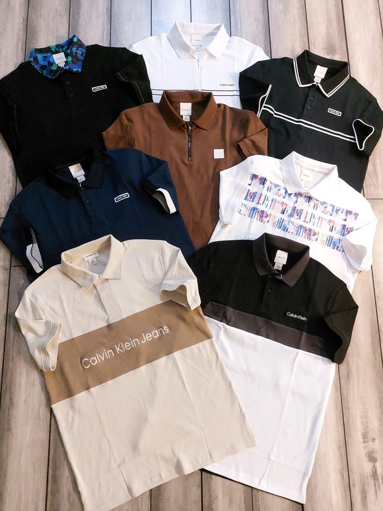 Calvin Klein Premium Quality Collar Neck Half Sleeve Men's T-Shirt - 68 Pc