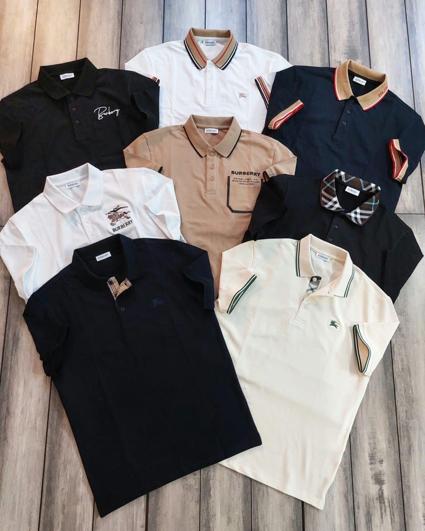 Burberry Premium Quality Collar Neck Half Sleeve Men's T-shirt - 60 Pc
