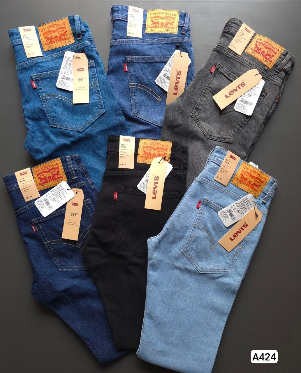 Levis Premium Quality Slim Fit Men's Denim Jeans - 52 Pc