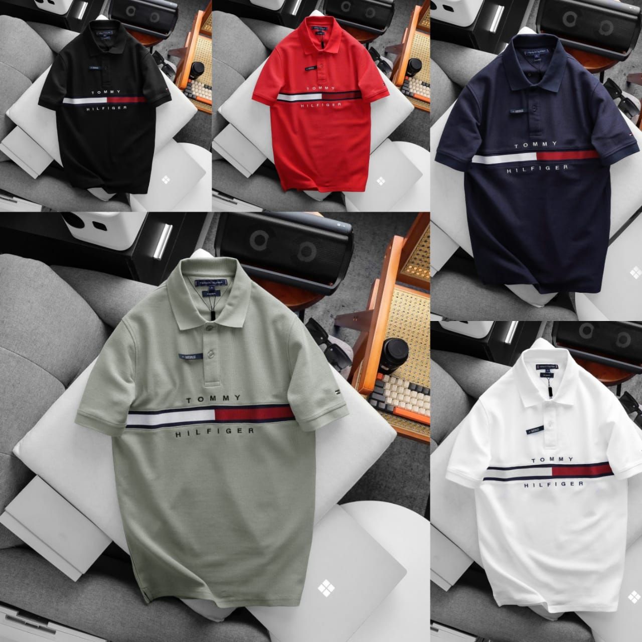 Tommy Premium Quality Cotton Collar Neck Half Sleeve Men's T-Shirt - 62 Pc