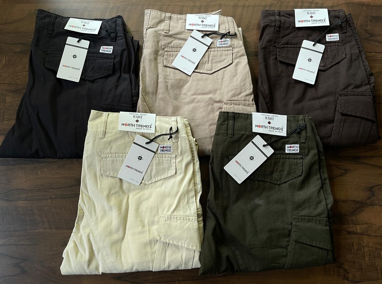 North Trendz Premium Quality Cotton Mens Cargo Pant - 35 Pc