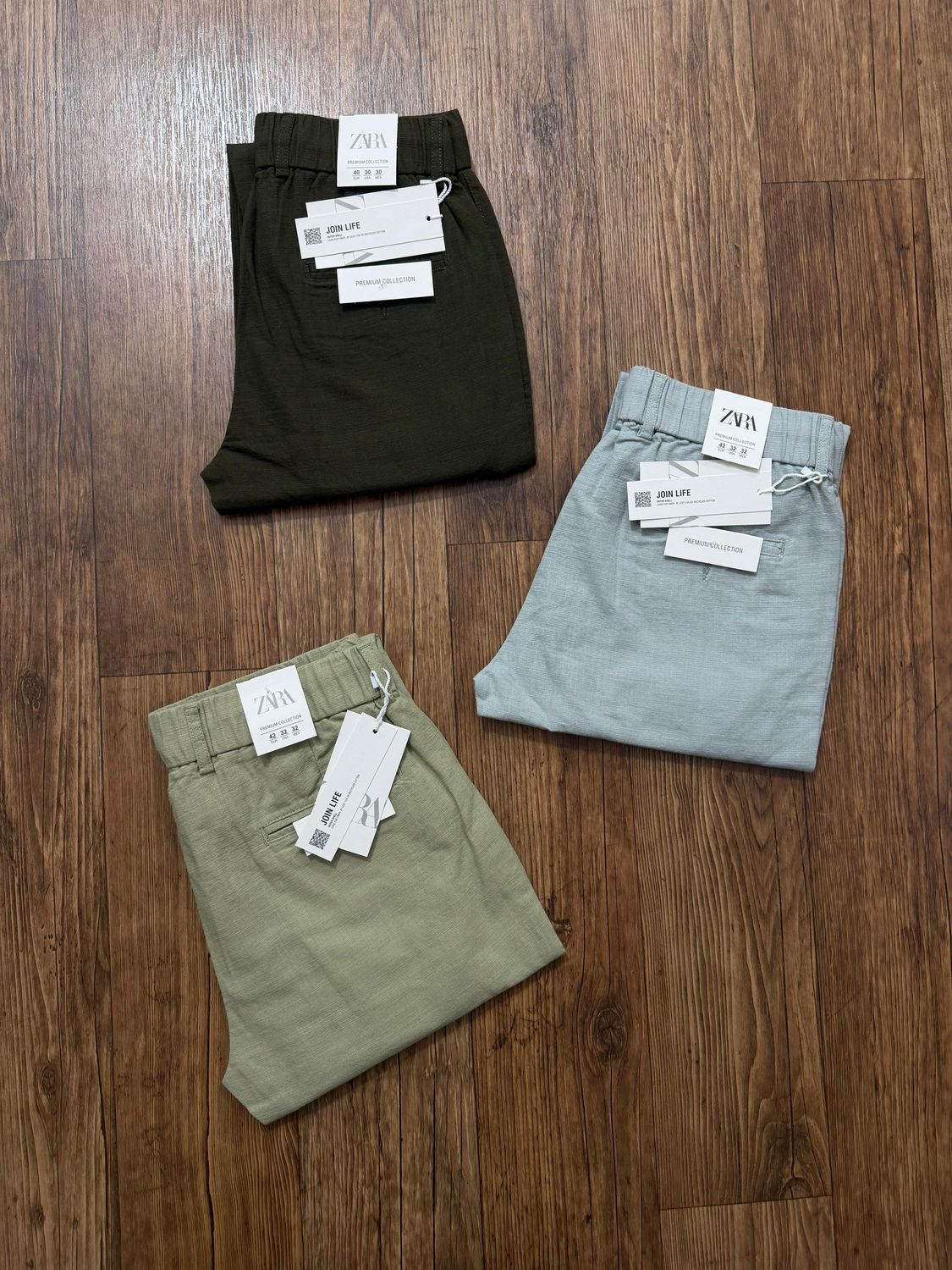 Zara Man Premium Quality Cotton Linen Ankle Fit Mens Jogger Trousers - 82 Pc