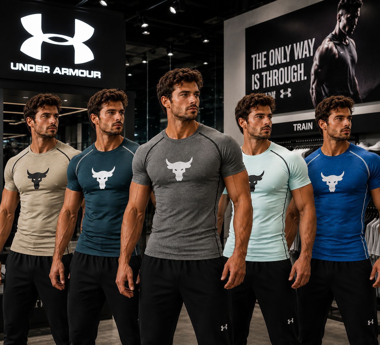 Under Armour Premium Quality Active Wear Round Neck Half Sleeve Men's T-shirt - 52 Pc