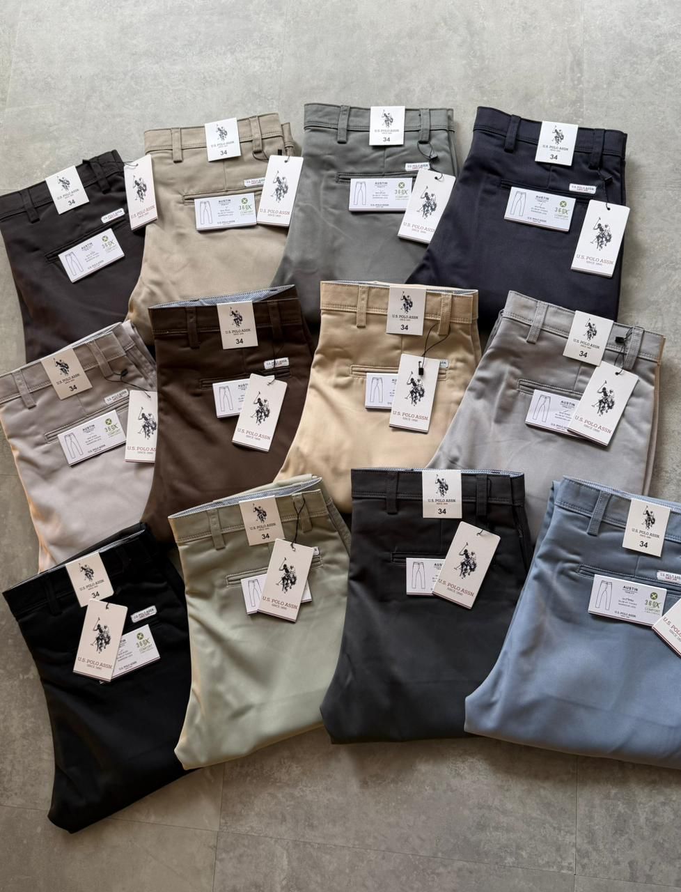 Us Polo Premium Quality Cotton Men's Stretchable Chinos - 84 Pc