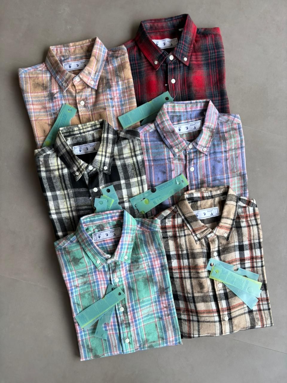 Off-White Premium Quality Collar Neck Full Sleeve Men's Shirt - 50 Pc