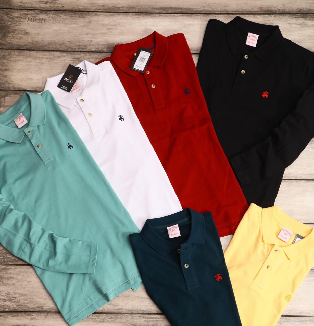 Brooks Brothers Premium Quality Cotton Collar Neck Half Sleeve Mens T-shirt - 48 Pc