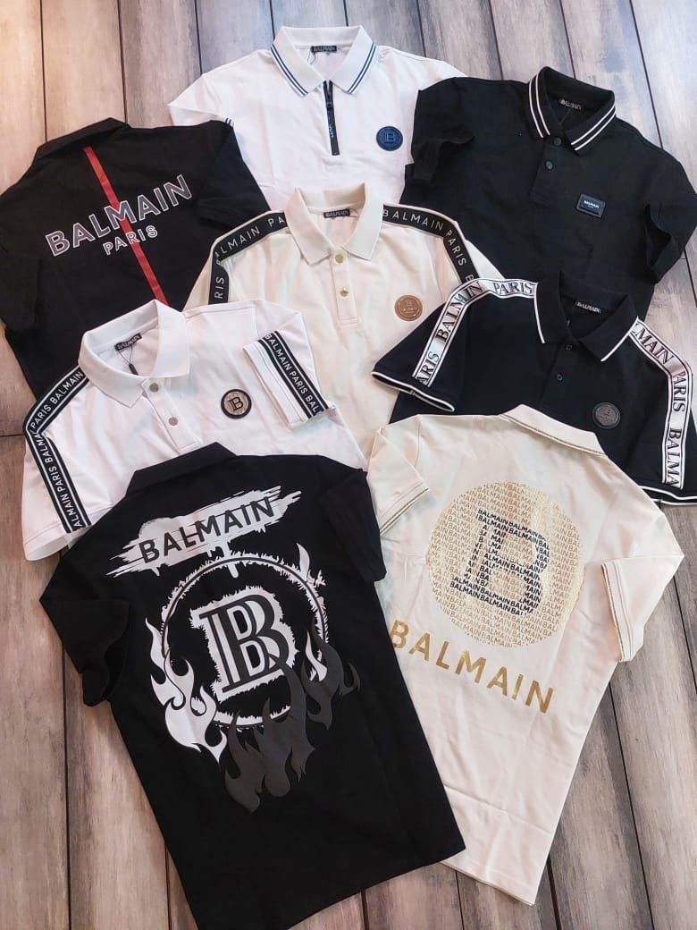 Balmain Premium Quality Collar Neck Half Sleeve Men's T-Shirt - 60 Pc