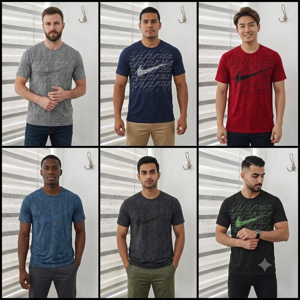 Nike Premium Quality Fourway Lycra Round Neck Half Sleeve Men's T-Shirt - 30 Pc