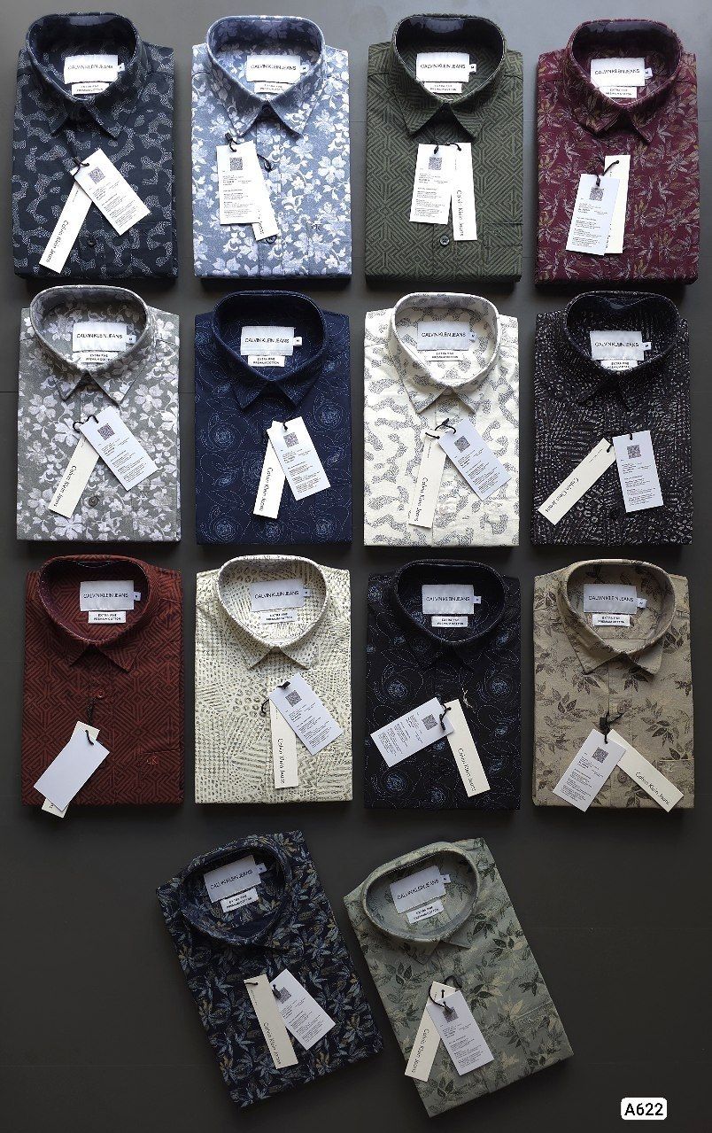 Calvin Klein Premium Quality Cotton Oxford Collar Neck Full Sleeve Mens Shirt - 44 Pc