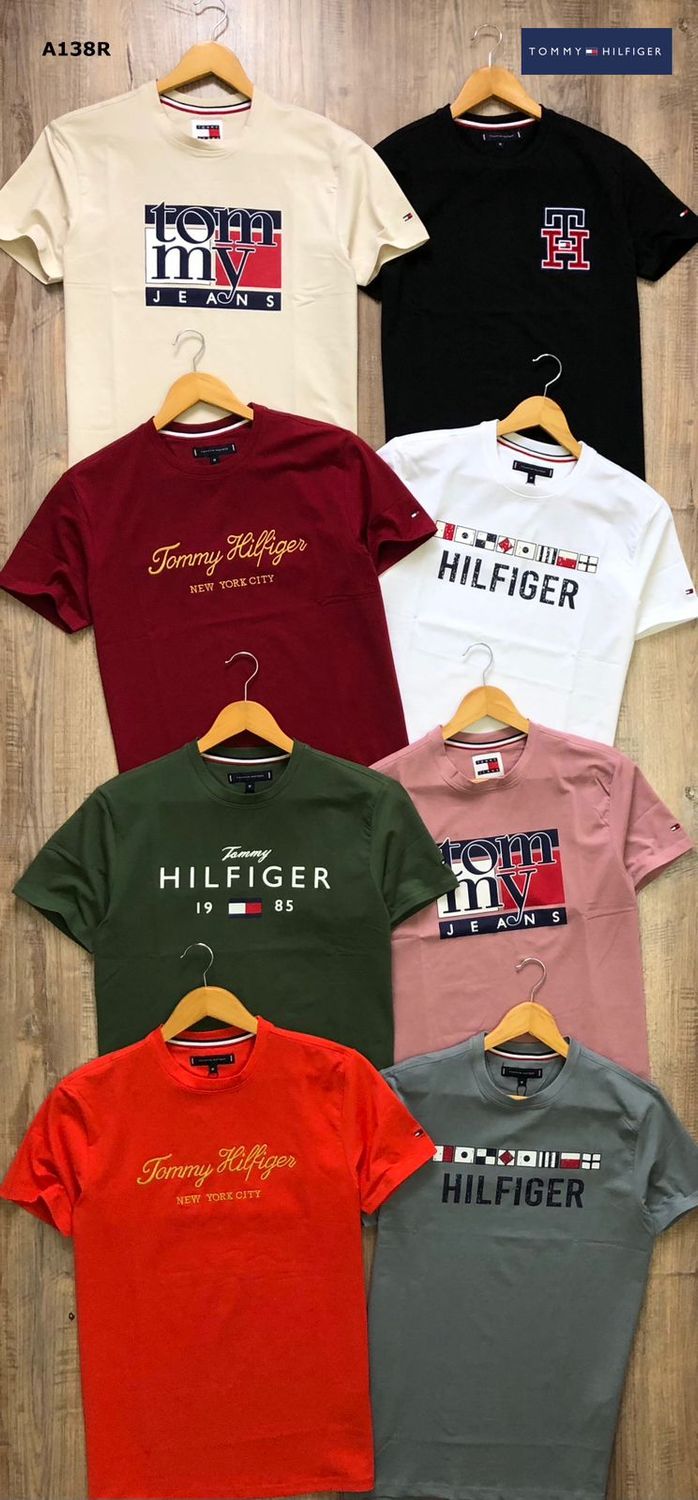 Tommy Hilfiger Premium Quality Cotton Crew Neck Half Sleeve Men's T-Shirt - 68 Pc
