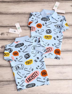 Kid's Branded Premium Quality Cotton Collar Neck Half Sleeve Kids T-shirt - 54 Pc