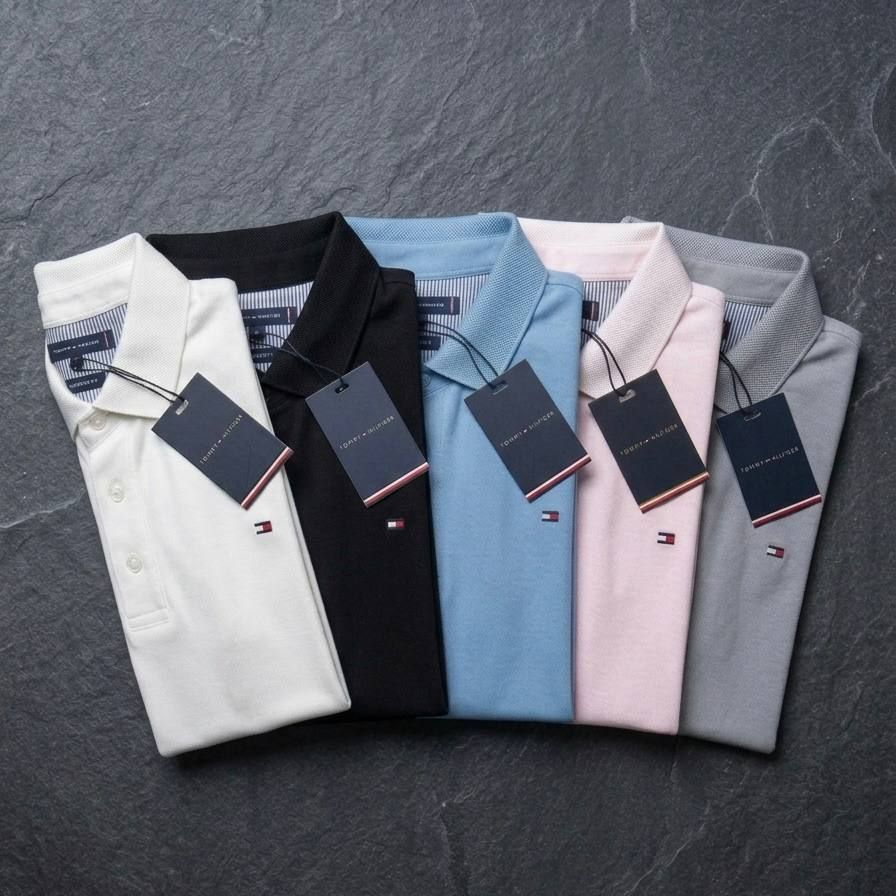 Tommy Premium Quality Collar Neck Half Sleeve Men's T-Shirt - 43 Pc