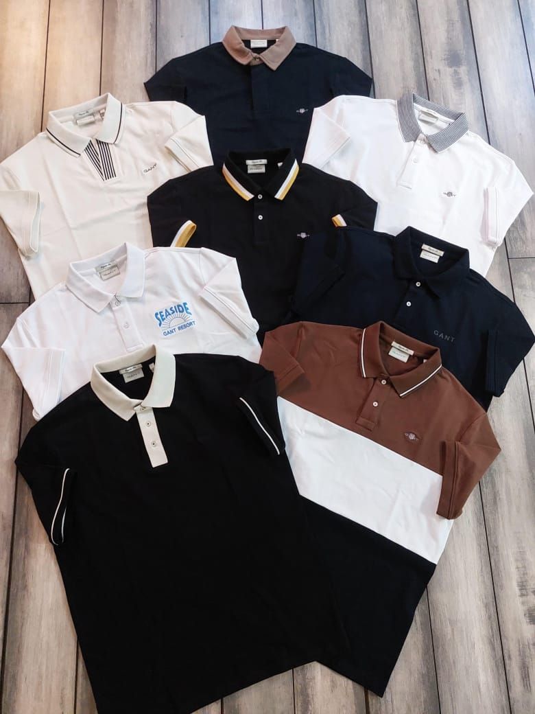 Gant Premium Quality Collar Neck Half Sleeve Men's T-Shirt - 60 Pc