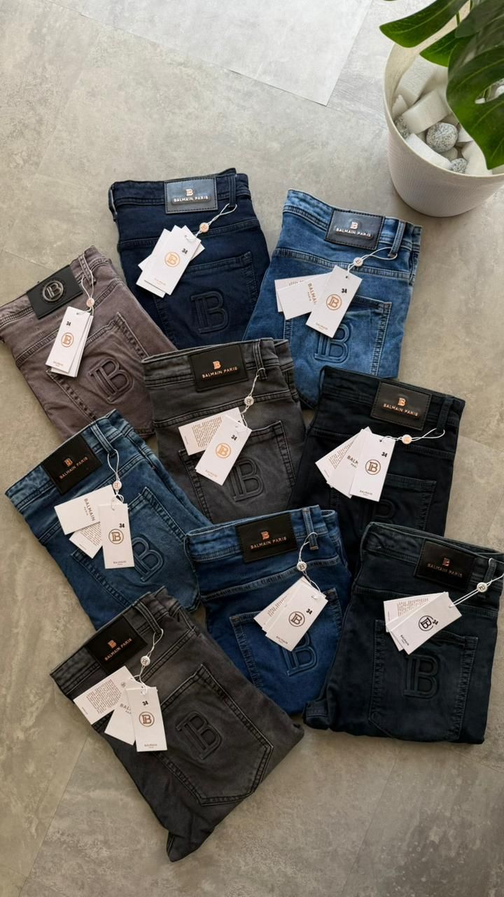 Balmain Premium Quality Ankle Length Carrot Fit Cotton Men's Jeans - 69 Pc