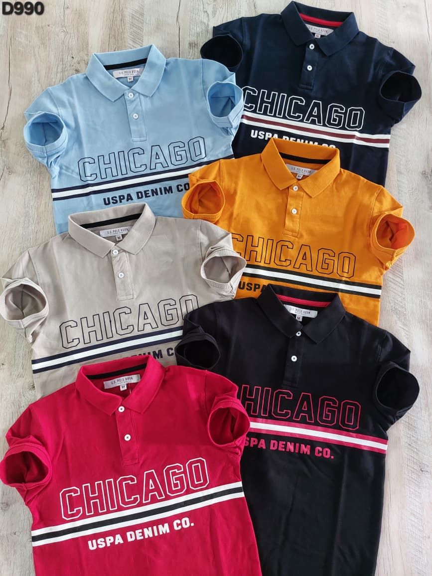 Us Polo Premium Quality Cotton Collar Neck Half Sleeve Men's T-Shirt - 36 Pc