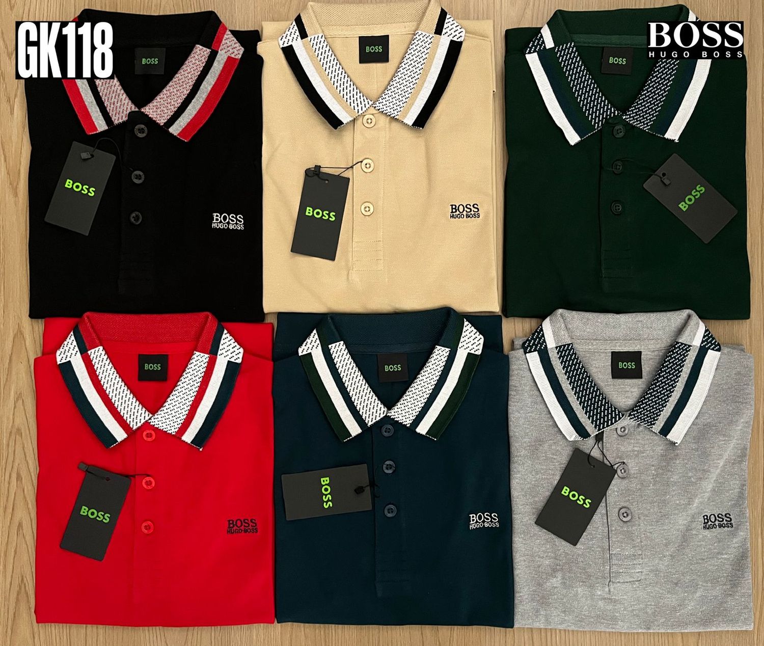 Hugo Boss Premium Quality Cotton Collar Neck Half Sleeve Men's T-Shirt - 48 Pc