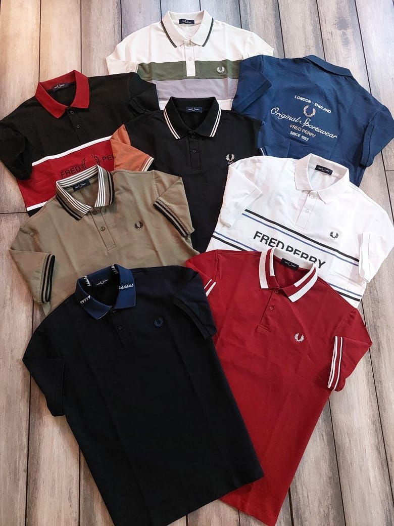 Fred Perry Premium Quality Collar Neck Half Sleeve Men's T-Shirt - 60 Pc
