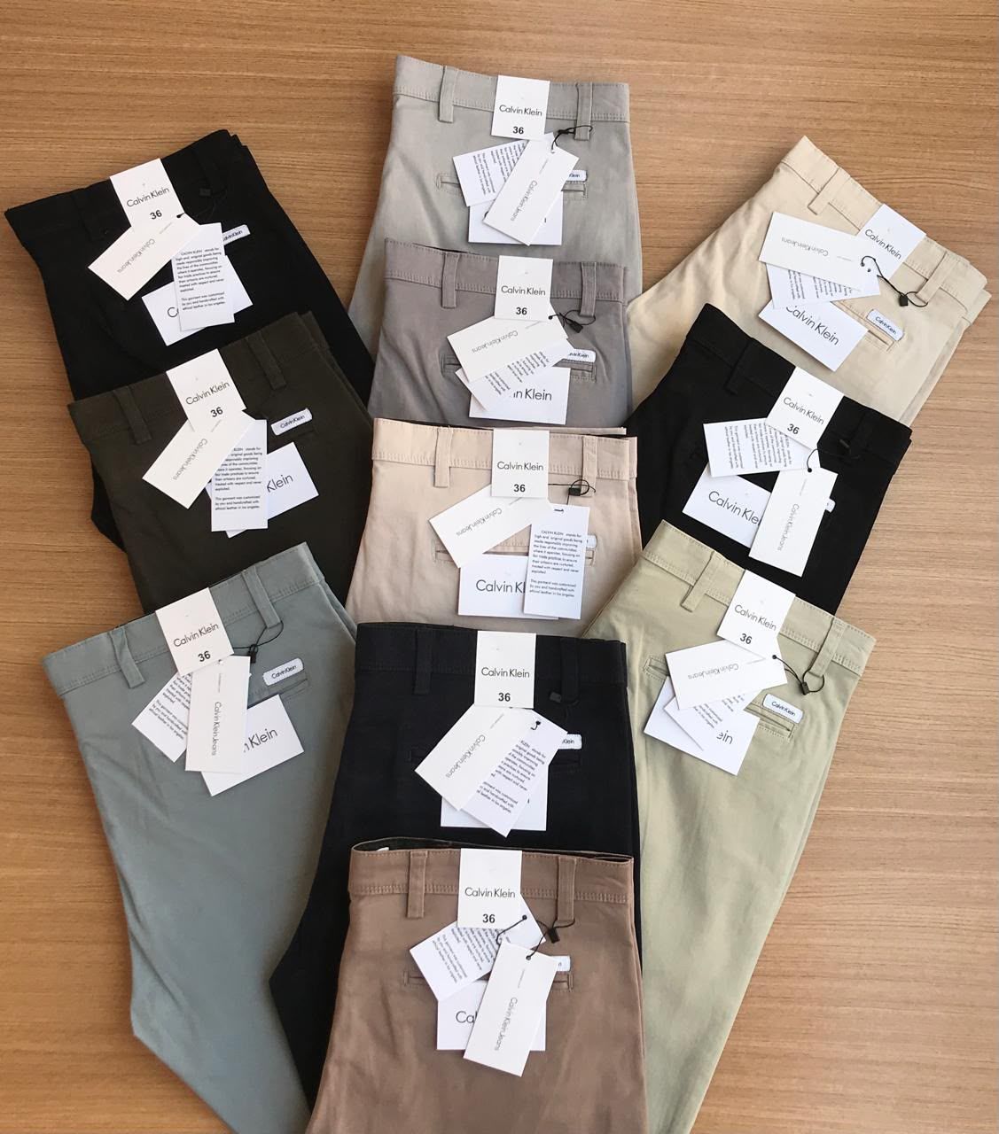 ( Big Size ) Calvin Klein Premium Quality Slim Fit Twill Lycra Men's Pant - 68 Pc