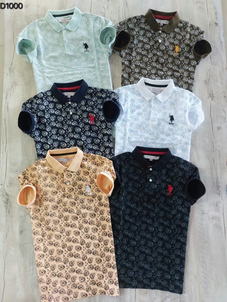 Us Polo Premium Quality Cotton Collar Neck Half Sleeve Men's T-Shirt - 40 Pc