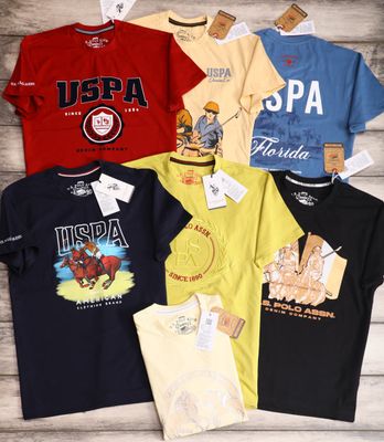 Us Polo Premium Quality Cotton Round Neck Half Sleeve Men's T-Shirt - 50 Pc