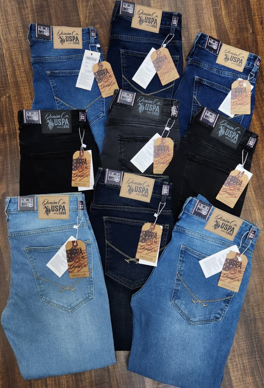 Us Polo Premium Quality Straight Fit Slim Fit Super Twill Lycra Men's Jeans - 66 Pc