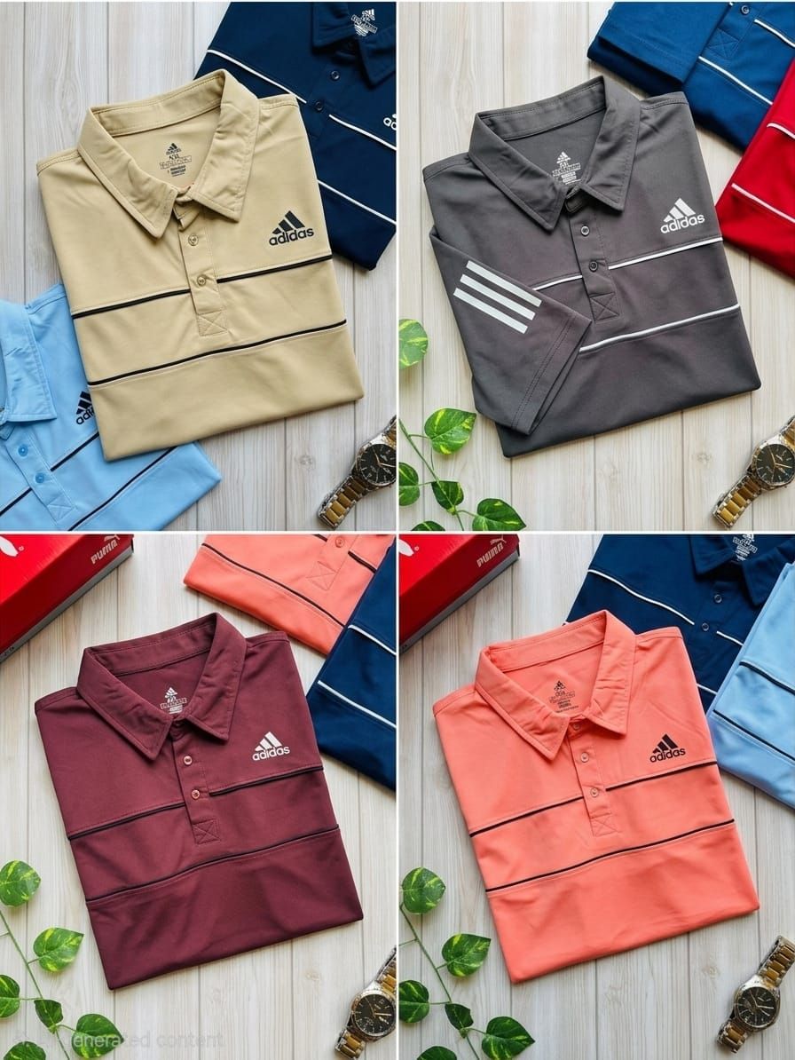 ( Big Size ) Adidas Premium Quality Collar Neck Half Sleeve men's T-Shirt - 68 Pc