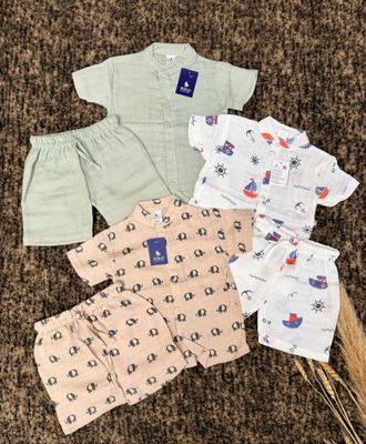 Ralph Lauren Premium Quality Cotton Muslin  Kids Co-ord Set - 90 Set