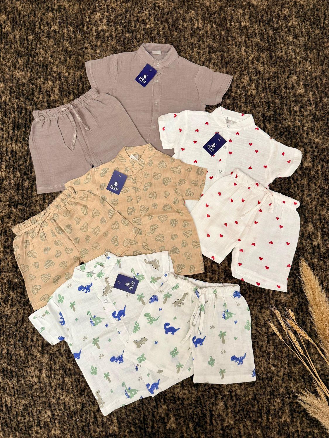 Ralph Lauren Premium Quality Cotton Muslin  Kids Co-ord Set - 90 Set