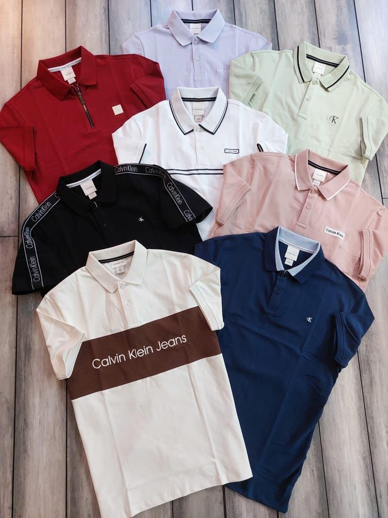 Calvin Klein Premium Quality Cotton Collar Neck Half Sleeve Men's T-Shirt - 60 Pc