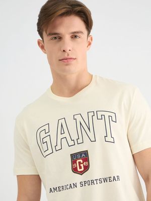 Gant Premium Quality Cotton Round Neck Half Sleeve Men's T-Shirt - 54 Pc