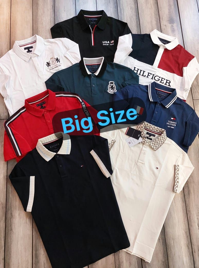 ( Big Size ) Tommy Premium Quality Collar Neck Half Sleeve Men's T-Shirt - 51 Pc