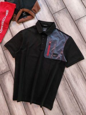 Boss X Porsche Premium Quality Collar Neck Half Sleeve Men's T-Shirt - 46 Pc