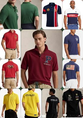 ( Big Size ) Ralph Lauren Premium Quality Collar Neck Half Sleeve Men's Shirt - 47 Pc