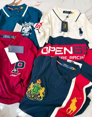 ( Big Size ) Ralph Lauren Premium Quality Collar Neck Half Sleeve Men's Shirt - 47 Pc