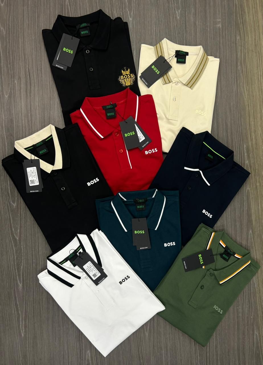 Boss Premium Quality Cotton Collar Neck Half Sleeve Men's T-Shirt - 72 Pc