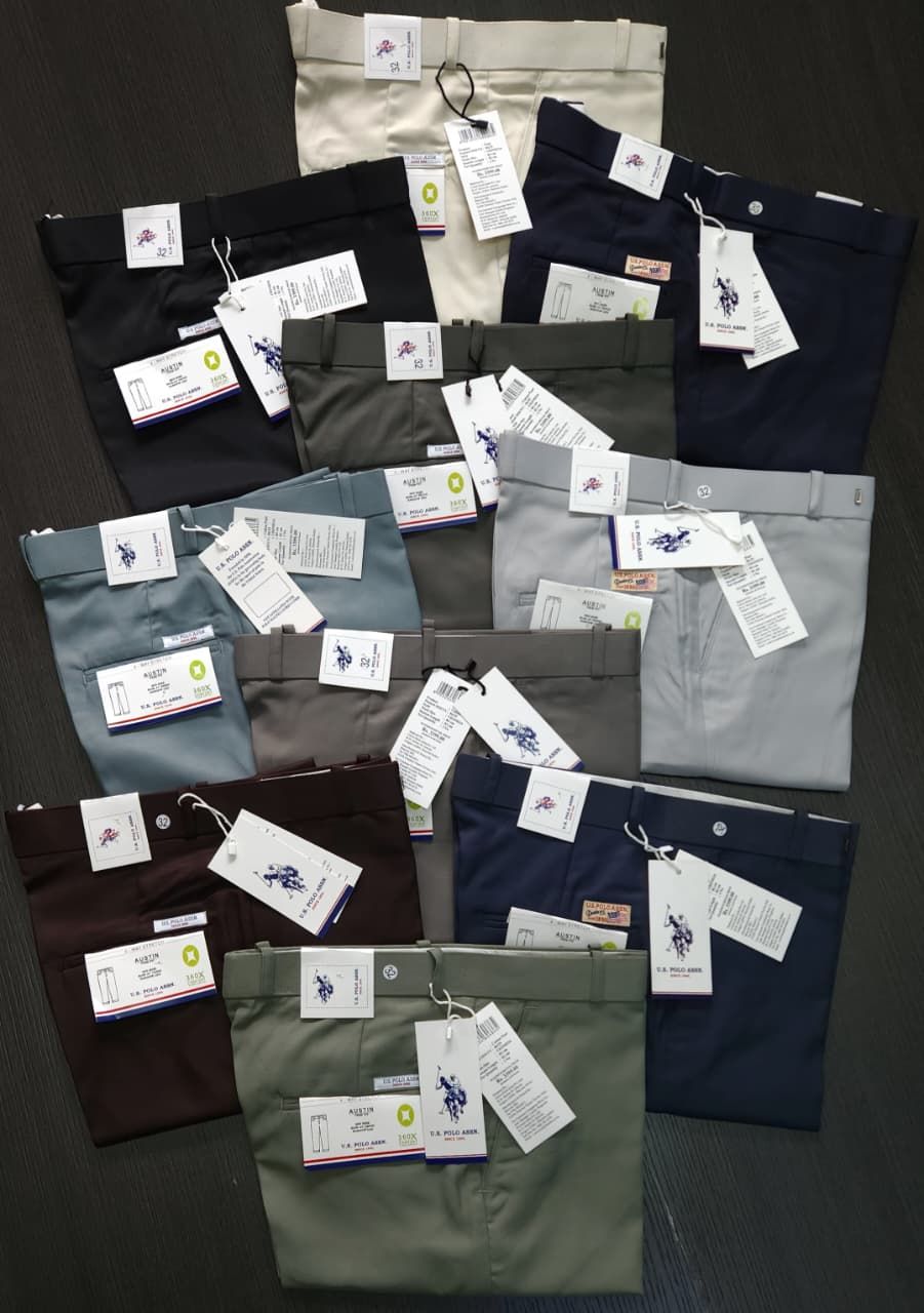 Us Polo Premium Quality Lycra Men's Formal Pant - 55 Pc