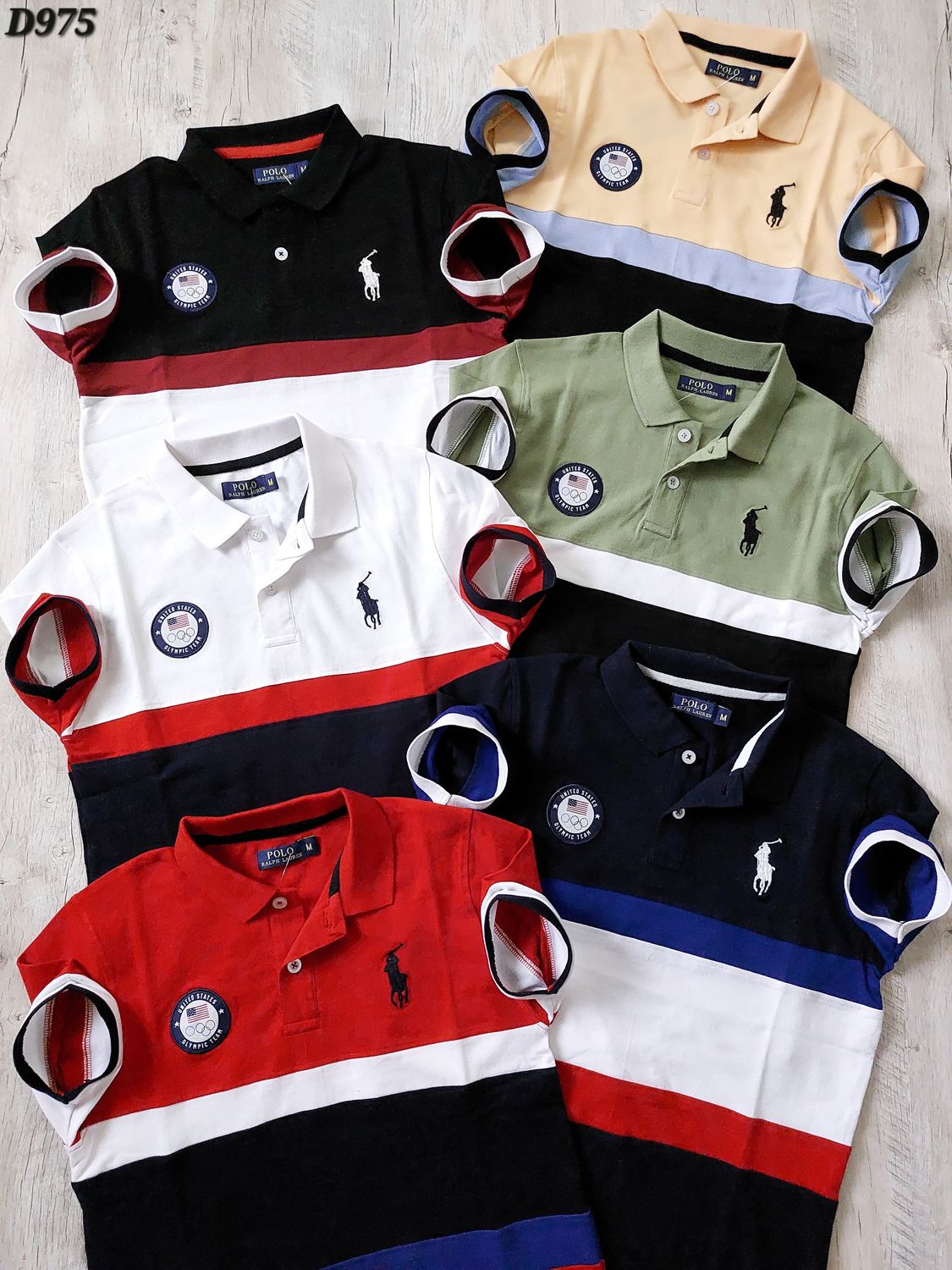Ralph Lauren Premium Quality Cotton Collar Neck Half Sleeve Men's T-Shirt - 36 Pc
