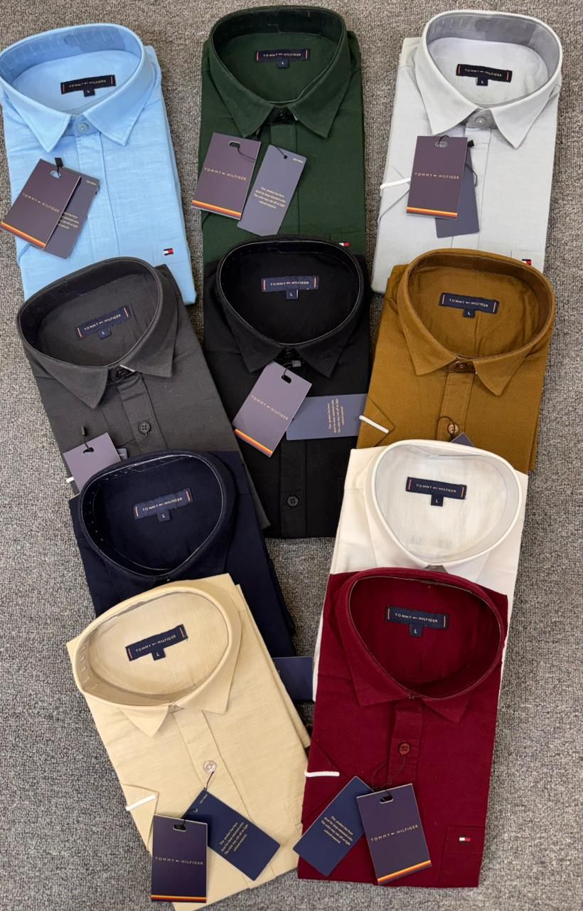 Tommy Hilfiger Premium Quality Collar Neck Half Sleeve Men's Shirt - 44 Pc