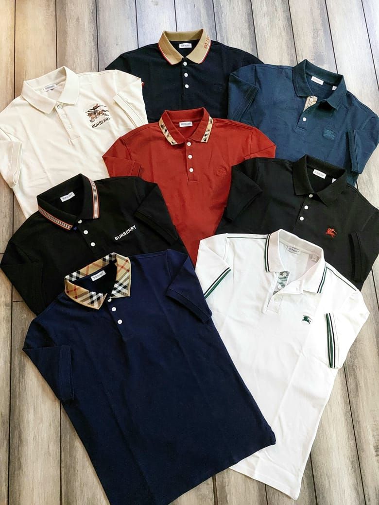 Burberry Premium Quality Collar Neck Half Sleeve Men's T-Shirt - 60 Pc
