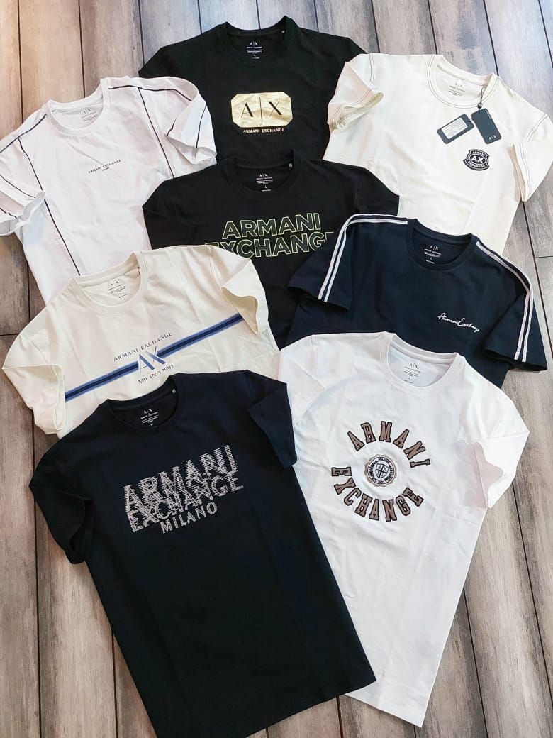 Armani Exchange Premium Quality Cotton Round Neck Half Sleeve Men's T-Shirt - 68 Pc